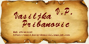 Vasiljka Pribanović vizit kartica